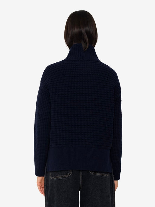 Folk Women Open Funnel Neck Jumper in  Navy