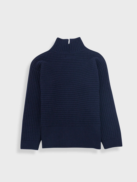 Folk Women Open Funnel Neck Jumper in  Navy