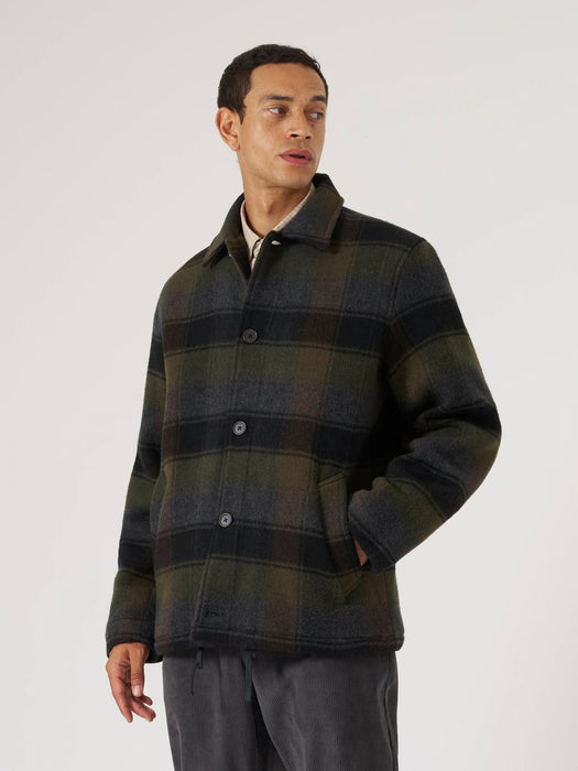 Universal Works Wayfarer Jacket in Black/Brown Berlin Check