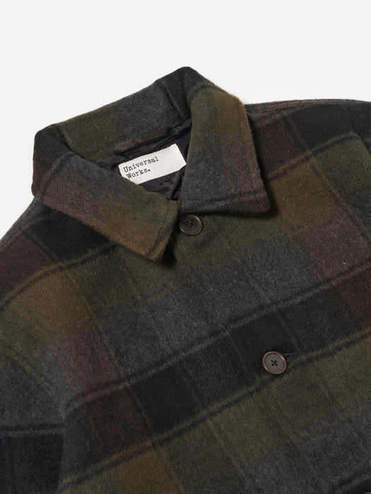 Universal Works Wayfarer Jacket in Black/Brown Berlin Check
