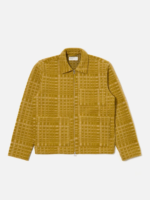 Universal Works Zip Uniform Jacket in Yellow Telepass Fleece