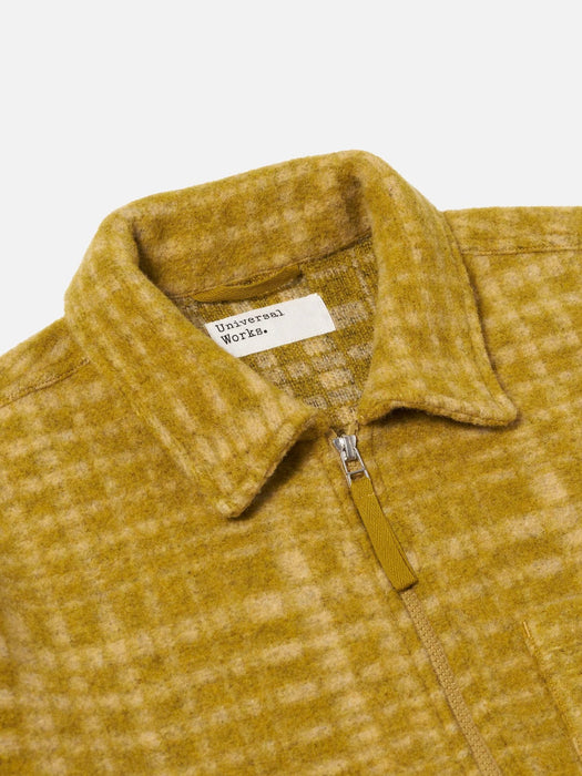 Universal Works Zip Uniform Jacket in Yellow Telepass Fleece