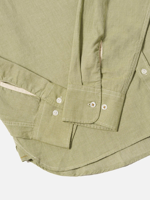 Universal Works Lazy Day Shirt in Green Neptune Cotton