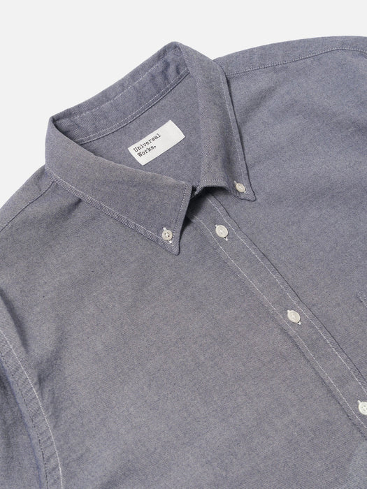 Universal Works Lazy Day Shirt in Navy Neptune Cotton