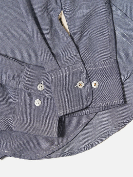 Universal Works Lazy Day Shirt in Navy Neptune Cotton