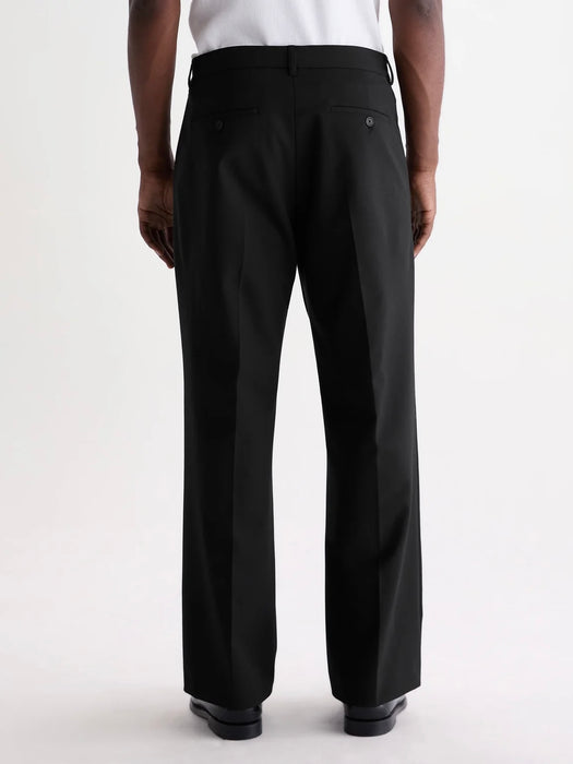 Wax Piper Wool Blend Trouser in Black Twill