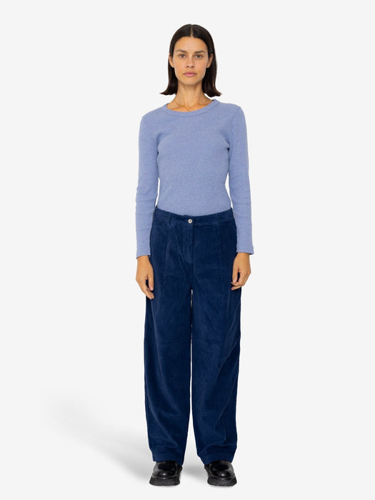 Folk Women Baggy Trousers in Washed Ink Cord