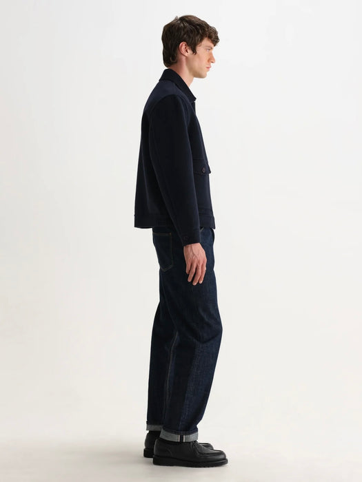 Wax Hamblin Jacket in Double Face Navy Check