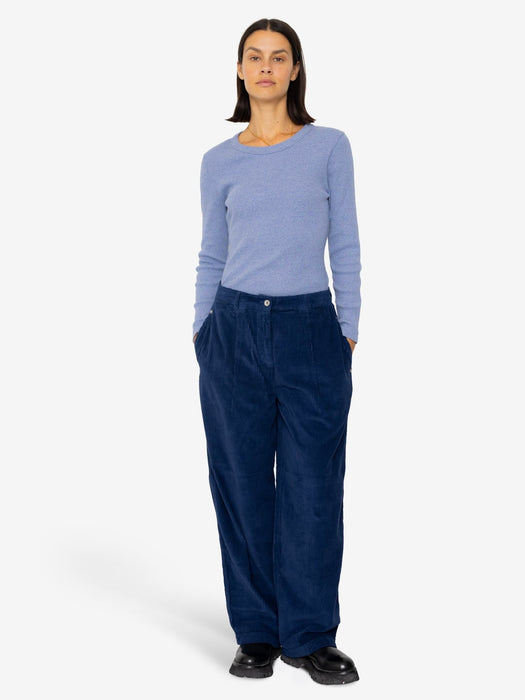 Folk Women Baggy Trousers in Washed Ink Cord