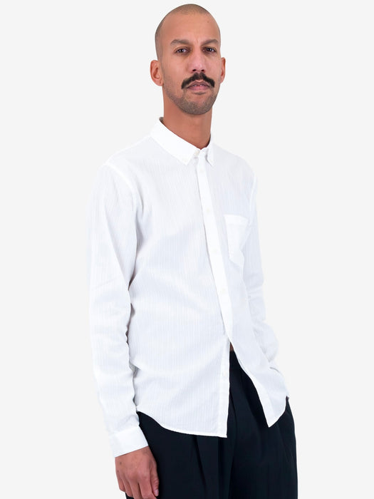 Folk Men Relaxed Shirt in White Slub