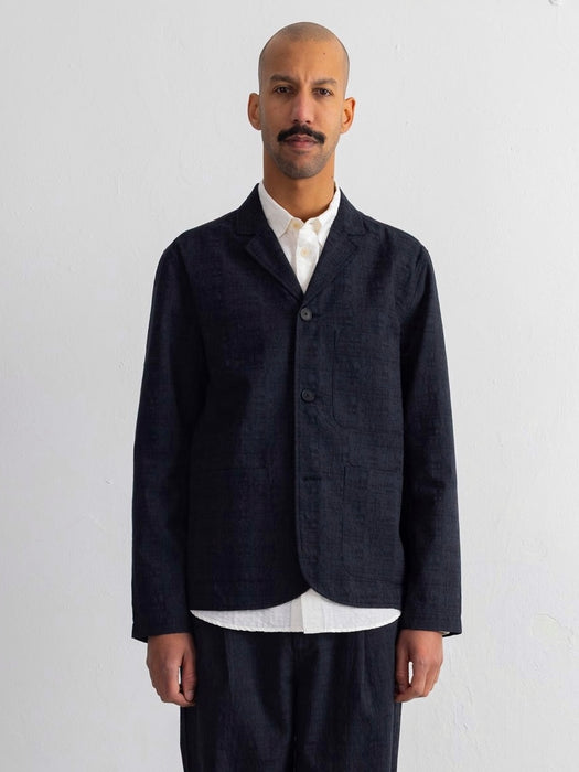 Folk Wide Fit Blazer in Black / Charcoal Stripe