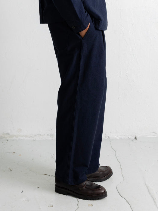 Folk Wide Fit Trouser in Navy LW Moleskin