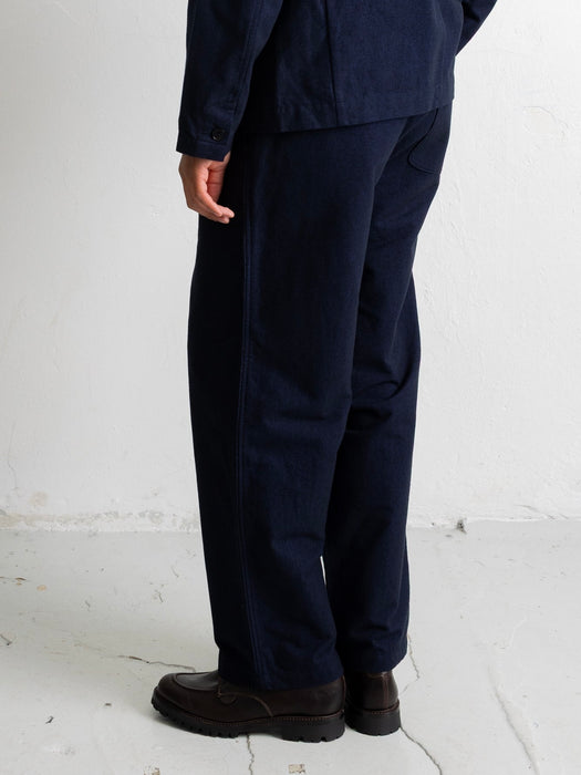 Folk Wide Fit Trouser in Navy LW Moleskin