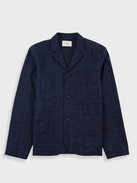 Folk Wide Fit Blazer in Black / Charcoal Stripe