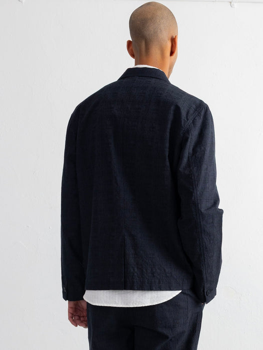 Folk Wide Fit Blazer in Black / Charcoal Stripe