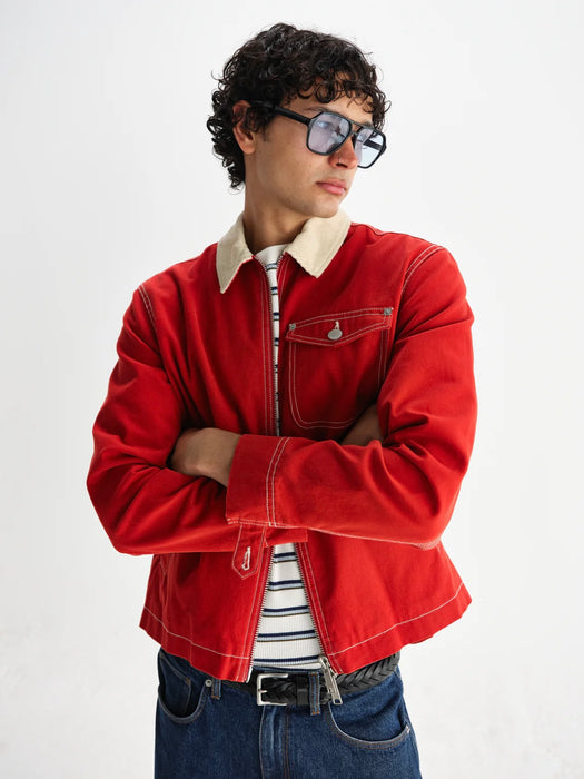 Wax Mason Canvas Jacket in Red