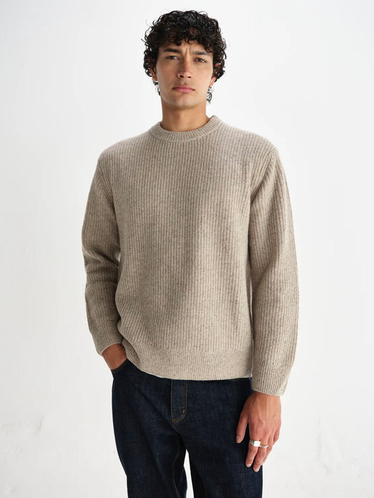 Wax Wilde Donegal Crew Knit in Natural