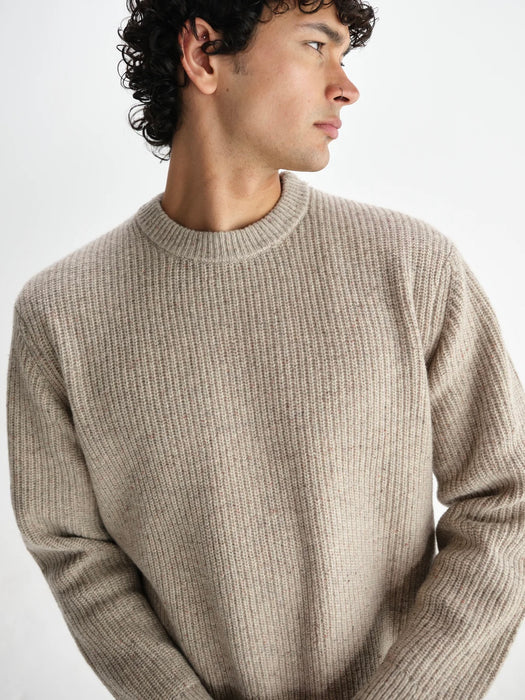 Wax Wilde Donegal Crew Knit in Natural