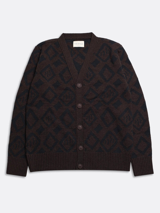 Far Afield Buckley Cardigan in Slate/Burnt Orange