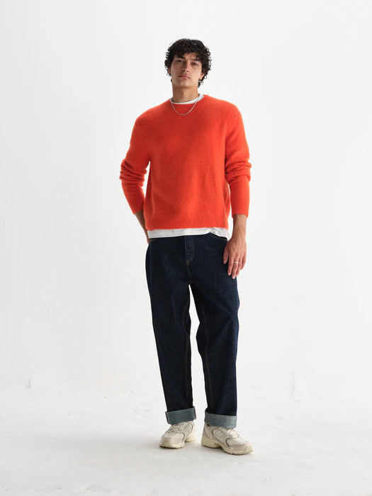 Wax Wilde Fluffy Crew Knit in Orange Blend