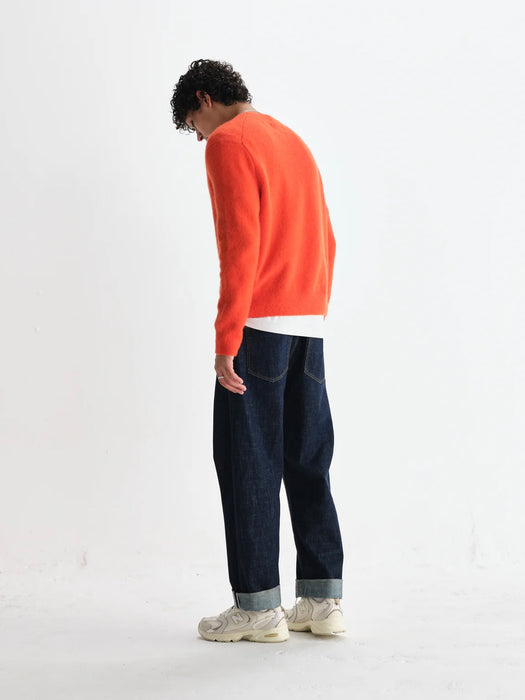 Wax Wilde Fluffy Crew Knit in Orange Blend