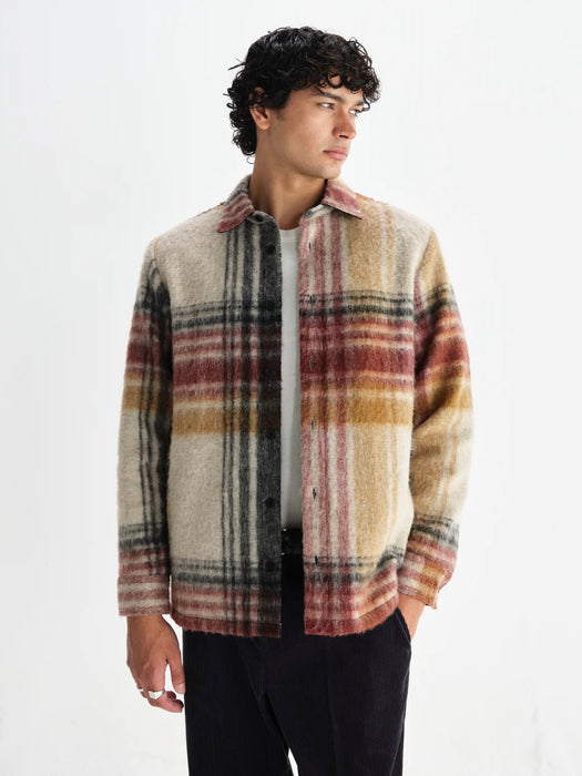 Wax Nolan Overshirt in Natural / Multi Check