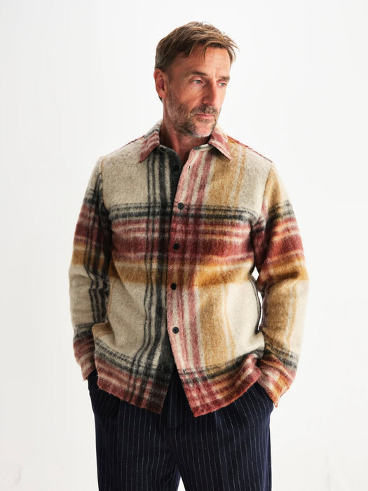 Wax Nolan Overshirt in Natural / Multi Check