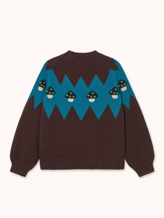 The Tiny Big Sister Mushrooms Sweater in Brown / Blue