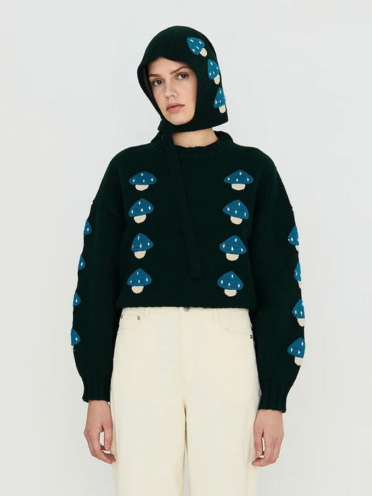 The Tiny Big Sister Mushrooms Knitted Bonnet
