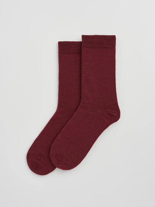 Pairs Merino Socks in Burgundy