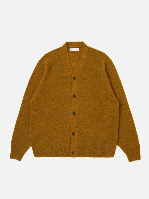 Universal Works David Cardigan in Gold Alpaca