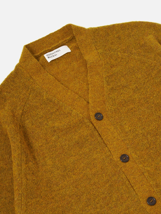 Universal Works David Cardigan in Gold Alpaca