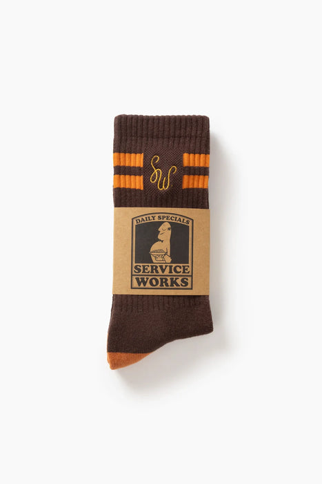 Service Works Monogram Socks in Brown