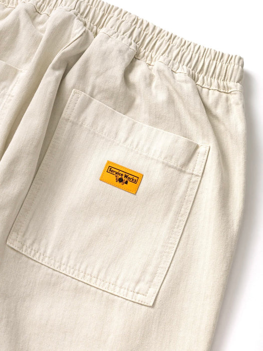 Service Works Chef Pants in Bone Pigment Herringbone Twill