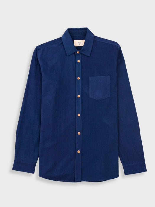 Folk Men Direction Shirt in Washed Ink Babycord