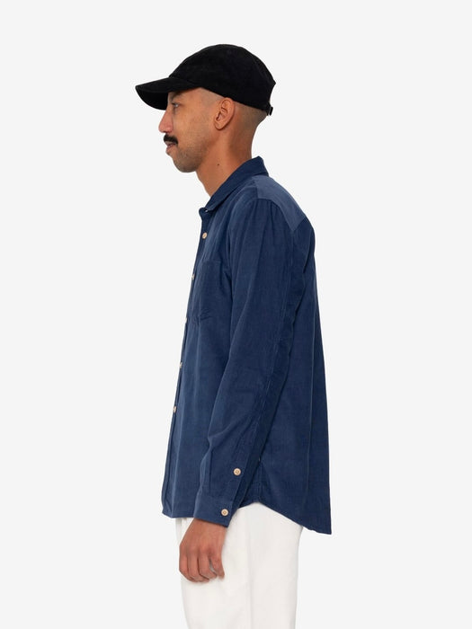 Folk Men Direction Shirt in Washed Ink Babycord