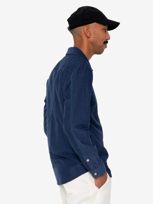 Folk Men Direction Shirt in Washed Ink Babycord
