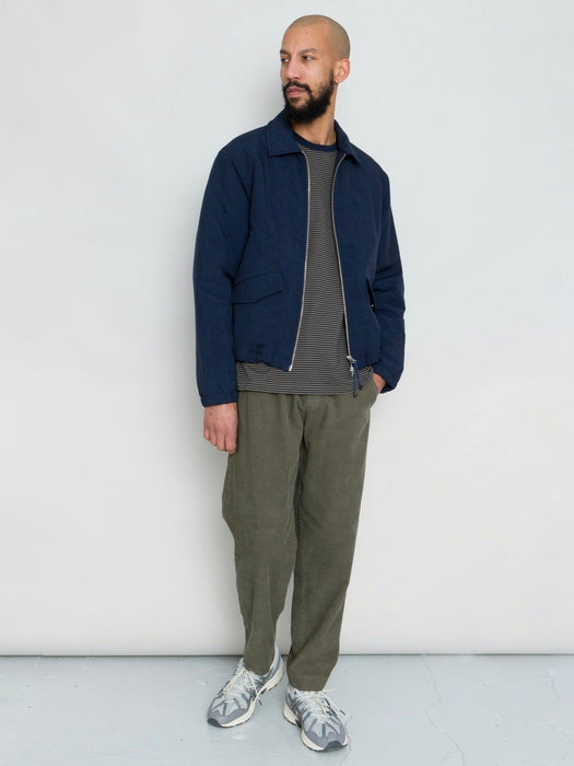 Folk Wadded Bomber in Navy Ripstop