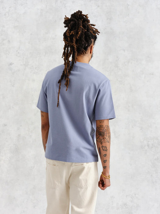 Wax Dean Tee in Mid Blue Jolt