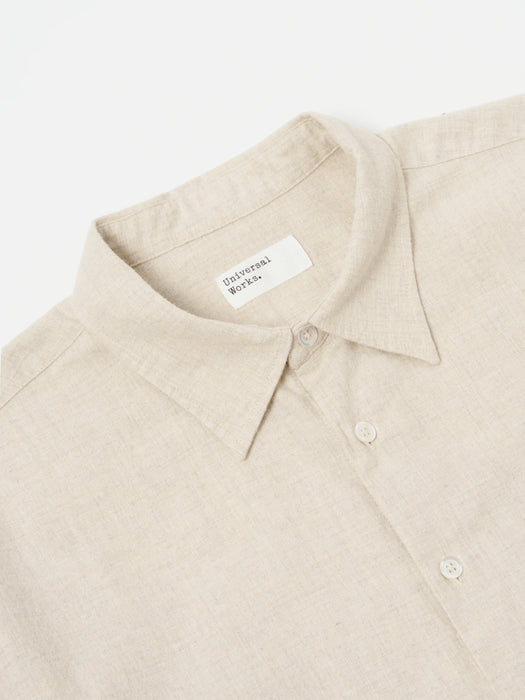 Universal Works Square Pocket Shirt in Sand Flannel