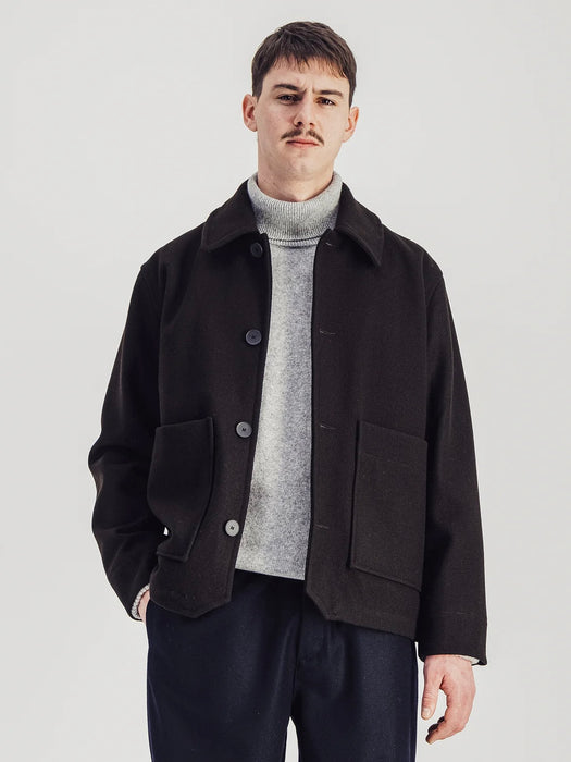 Parages Dubliner Wool Jacket in Dark Brown