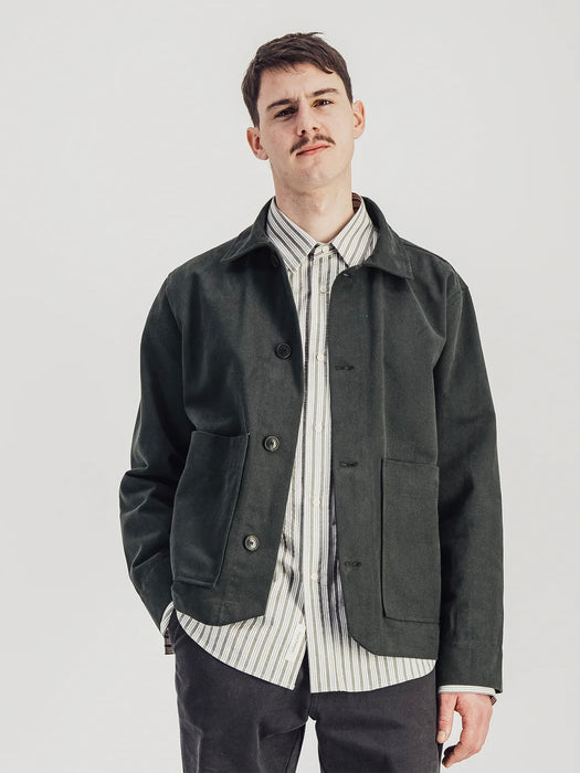 Parages Dubliner Twill Jacket in Greyish Green