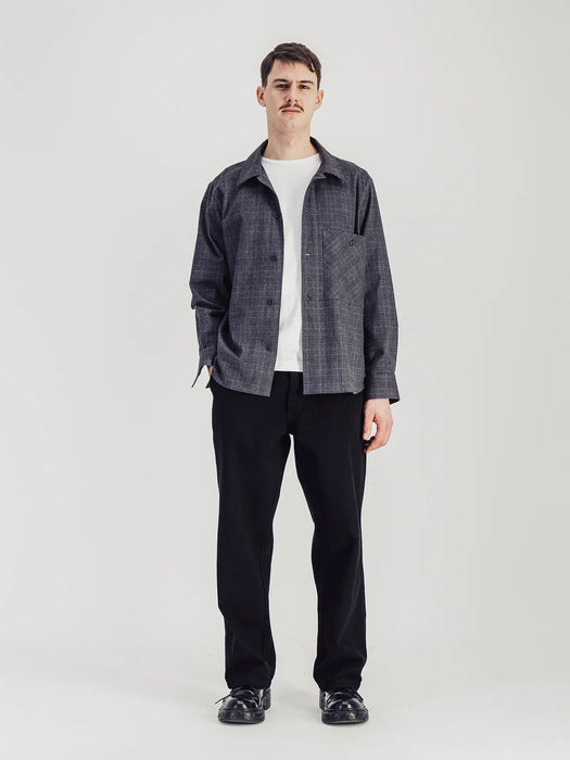 Parages Lisburn Overshirt in Dark Grey Checks