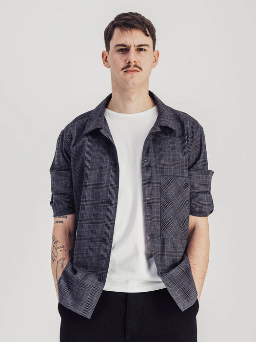 Parages Lisburn Overshirt in Dark Grey Checks