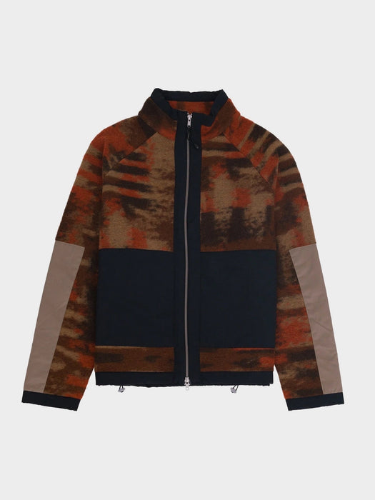 Folk Signal Fleece in Rust Multi Jacquard