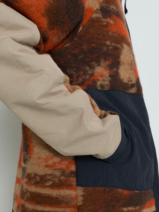 Folk Signal Fleece in Rust Multi Jacquard