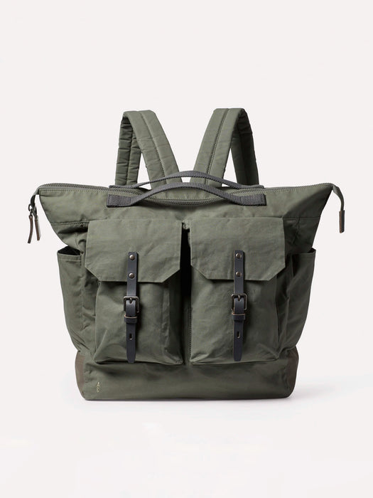 Ally Capellino Frank Backpack in Olive Wax Cotton