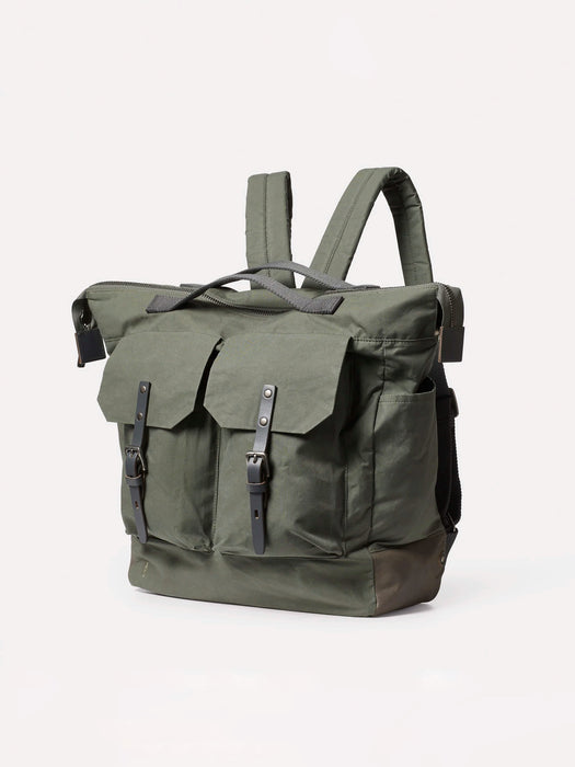 Ally Capellino Frank Backpack in Olive Wax Cotton