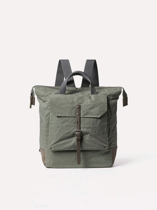 Ally Capellino Frances Rucksack in Olive Wax Cotton