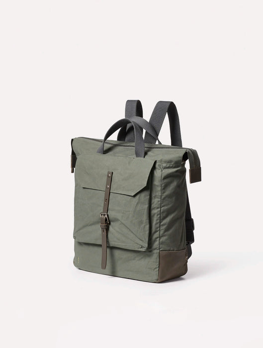 Ally Capellino Frances Rucksack in Olive Wax Cotton